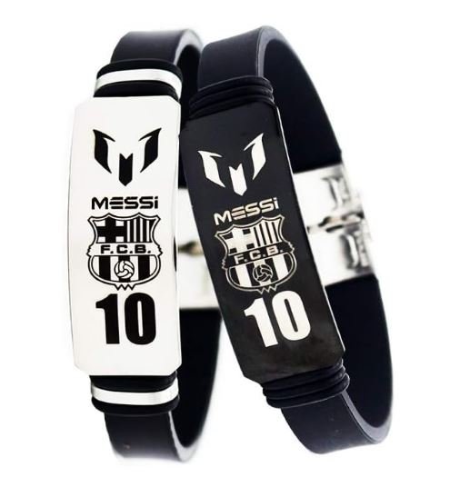 réglable Bracelet de Silicone de Sport en Acier Inoxydable 2 Pcs Lionel Messi